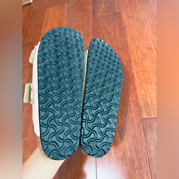 Birkenstock Uji Nubuck shine Leather straps slide sandals in new beige 10-10.5 - Picture 13 of 14